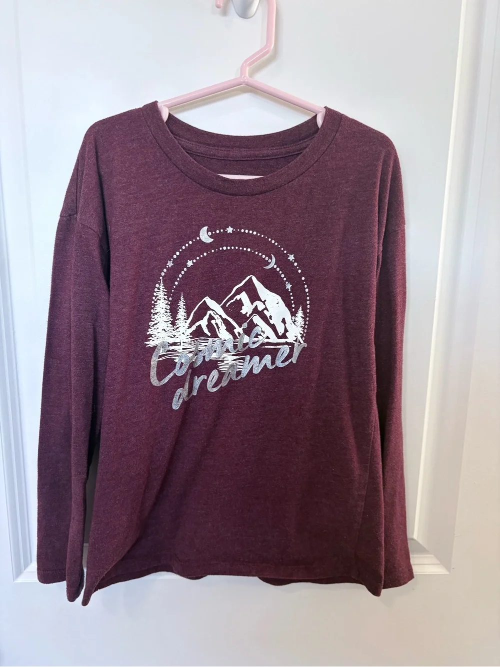 3/$10 - Kids Long Sleeve Mountain Graphic Tee - Shirt Burgundy